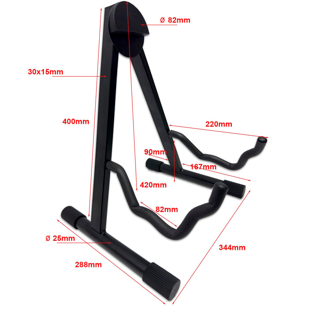 TEK audio Guitar Stand GS300 Foldable A-frame for acoustic, electric, and bass guitars