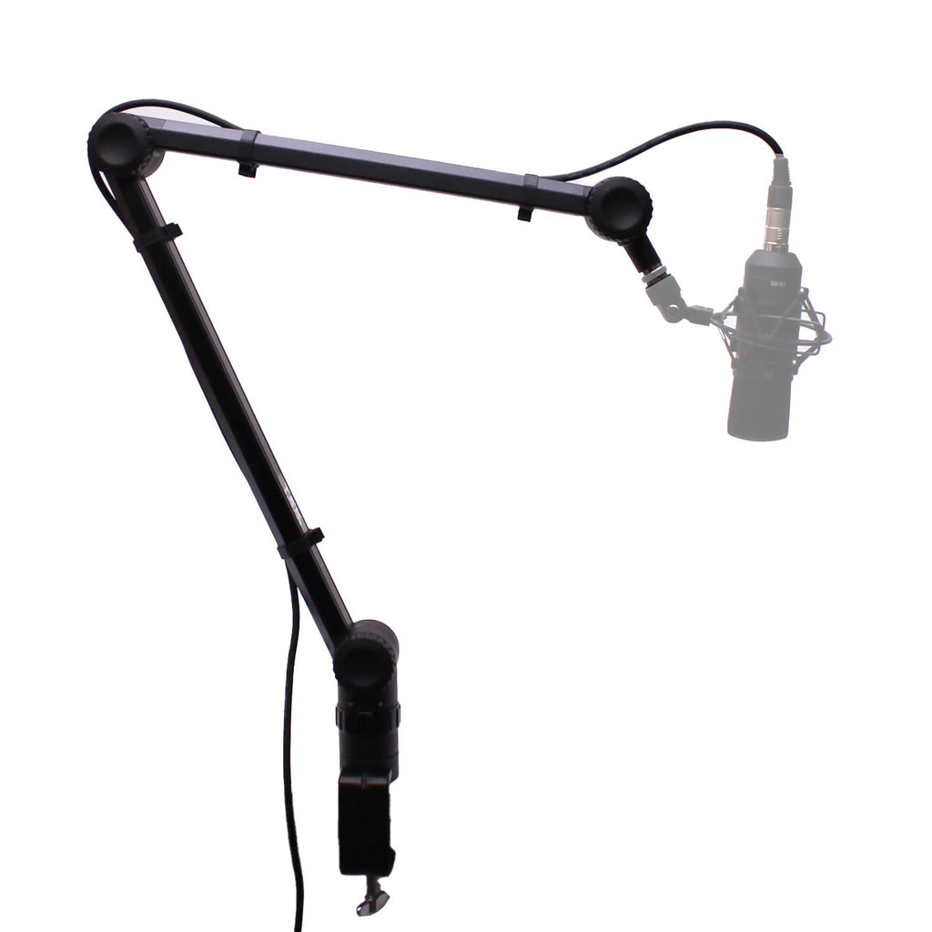 TEK Audio Studio & Broadcast Swivel Boom Arm Microphone Stand – Adjustable Desk Mount Mic Arm for Podcasting, Streaming & Recording