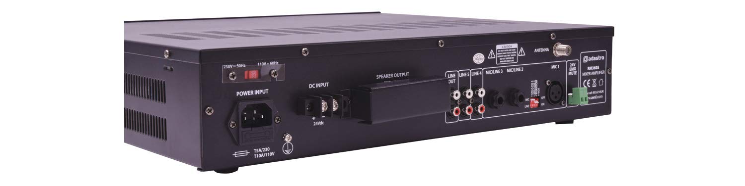 Adastra RM360S 360w Mixer-Amplifier 100V with Bluetooth, USB, SD, FM Tuner