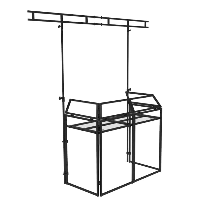 TEK audio aluminium lightweight Foldable DJ Booth and Overhead Kt includes carrying bag and Black & White Lycra model DB800-SET