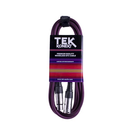 Premium XLR Cable for a Clear Audio Signal with Balanced Male to Female Microphone Lead, plus Cable Tie, for professional DJ, stage and studio