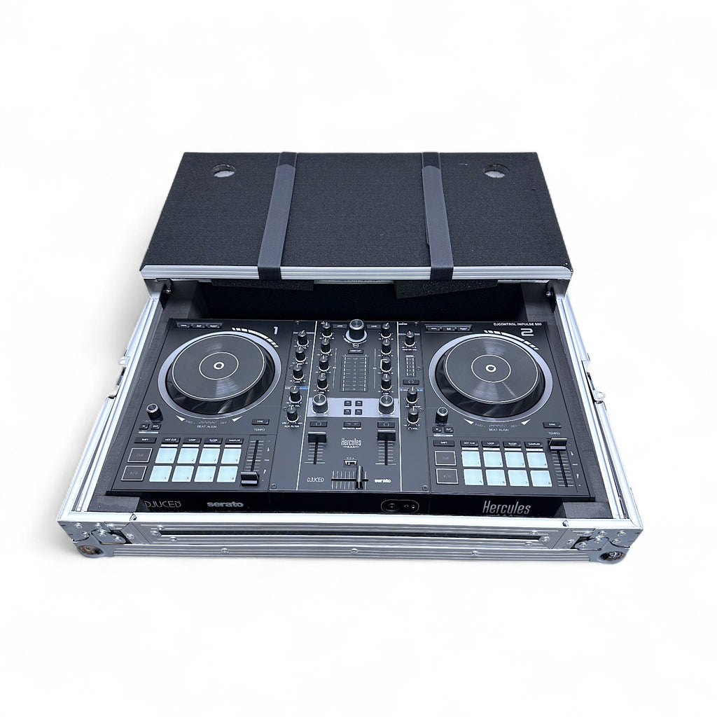 Protekt Case for Hercules Inpulse 500 Plus Series CSINP5 DJ Flight Case + Laptop Shelf for DJ Controller