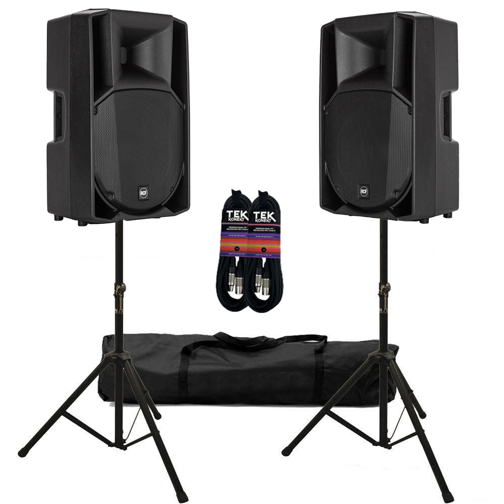 2x RCF Art 715A Mk5 Active Speaker 1400W each - including Speaker Stand & Cables