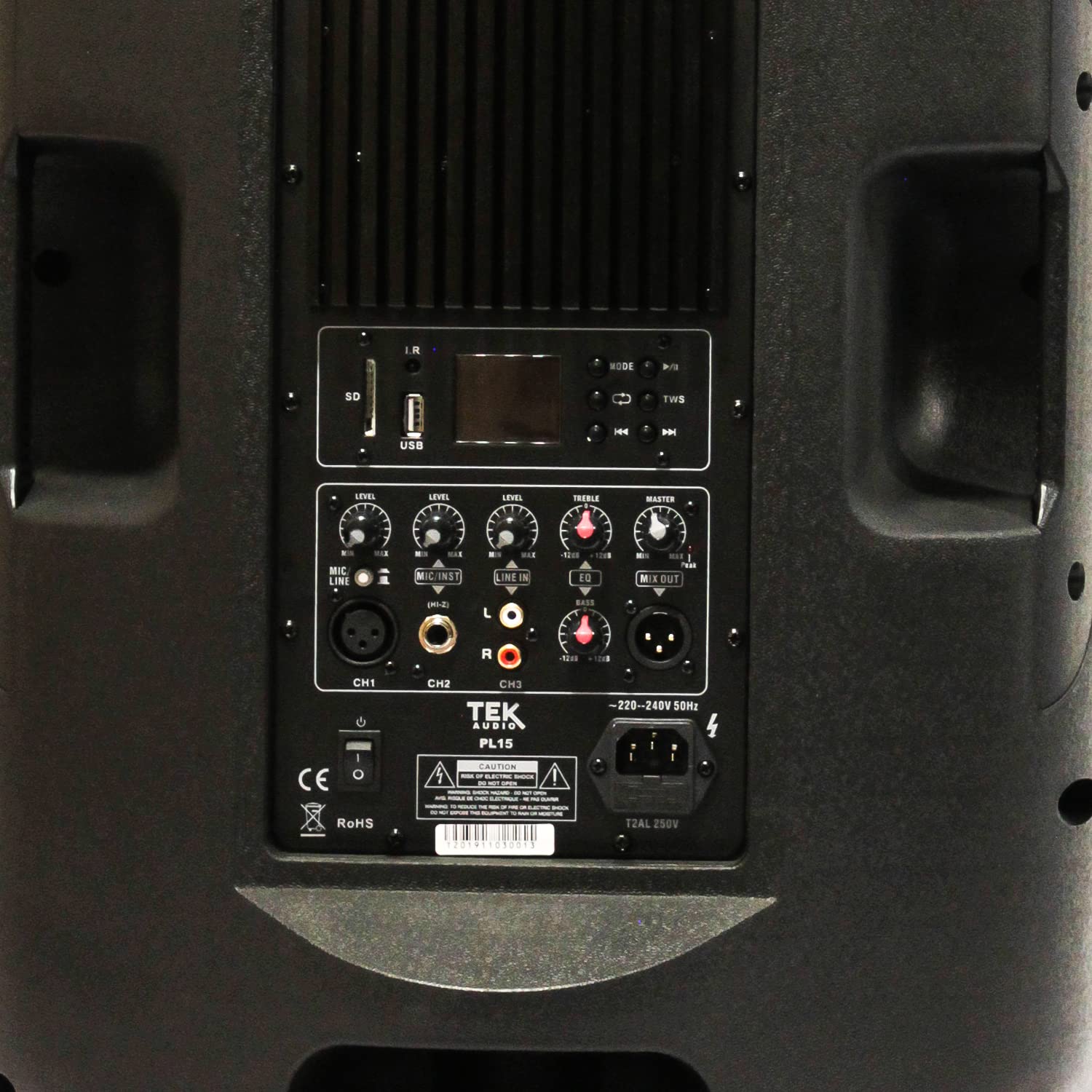 TEK audio Play15 15" Active Speaker 600W Stereo bluetooth and USB media player