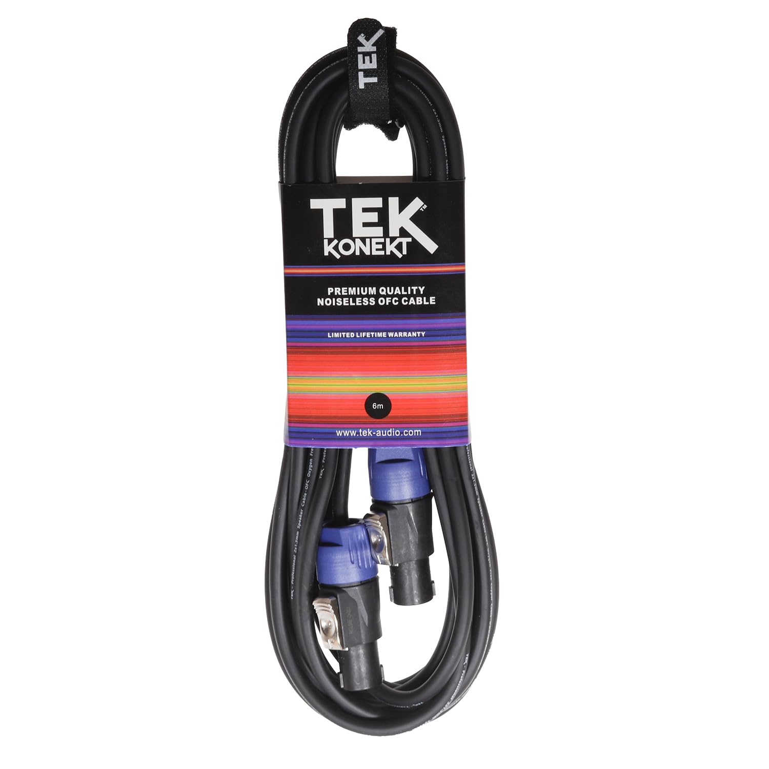 TEK audio Professional Speaker Cable 2x1.5mm – Rean Speakon Connectors, Oxygen-Free Copper (OFC), Durable PA System Cable for DJs, Live Sound & Studio