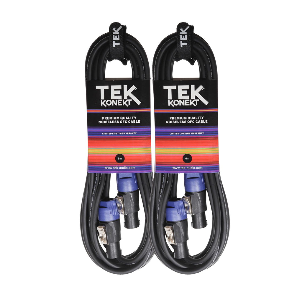 TEK audio Professional Speaker Cable 2x1.5mm – Rean Speakon Connectors, Oxygen-Free Copper (OFC), Durable PA System Cable for DJs, Live Sound & Studio