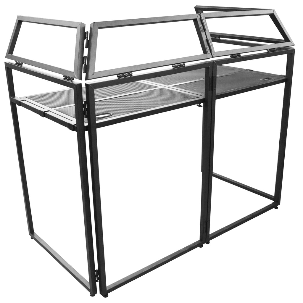 TEK audio aluminium lightweight Foldable DJ Booth and Overhead Kt includes carrying bag and Black & White Lycra model DB800-SET