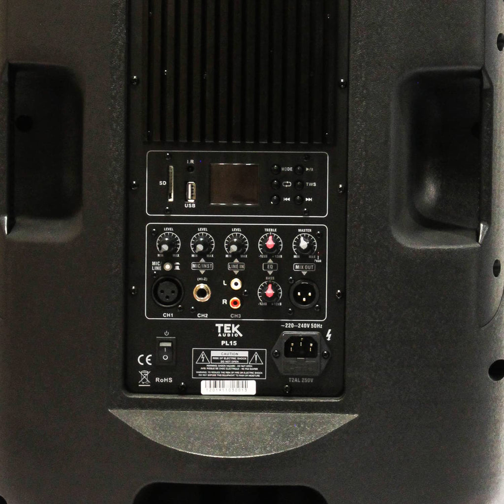 TEK audio Play12 12" Active Speaker 600W Stereo bluetooth and USB media player