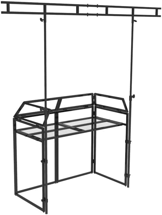 TEK audio aluminium lightweight Foldable DJ Booth and Overhead Kt includes carrying bag and Black & White Lycra model DB800-SET