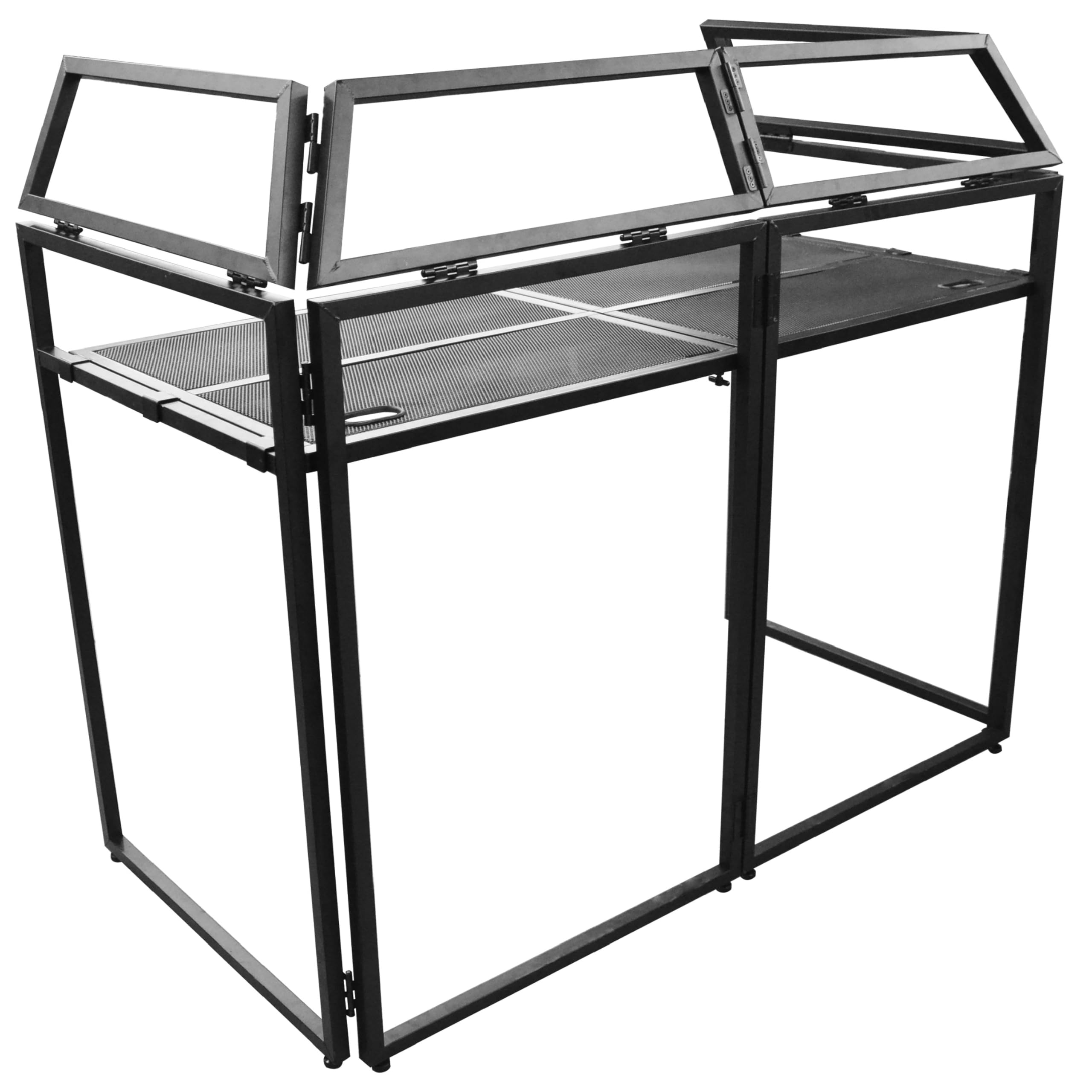 TEK audio aluminium lightweight Foldable DJ Booth and Overhead Kt includes carrying bag and Black & White Lycra model DB800-SET